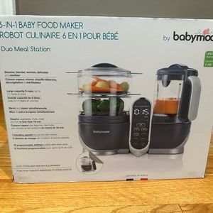 New Babymoov Duo Meal Station 6 in 1 Food Processor Steamer Multi Speed Blender